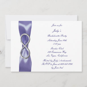 Invitation Purple Blue Silver Infinie Bachelorette Party