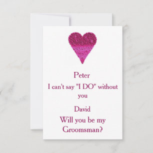 Invitation Purple Bubble Heart Serez-Vous Mon Groomsman ?
