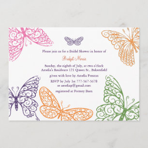 Invitation Purple Butterfly embrasse une averse nuptiale Invi