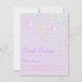 Invitation Purple Chic Flocon de Neige Sweet16