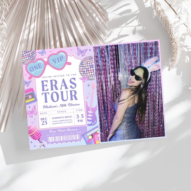 Invitation Purple Disco Dans Mon Anniversaire Photo Anniversa (Créateur téléchargé)