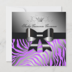 Invitation Purple électrique de 311 nuits Zebra Shimmer  Swee