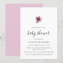 Purple Elegant Simple Fille Baby shower