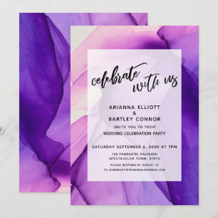 Invitation Purple Enks fête avec nous Réception de mariage