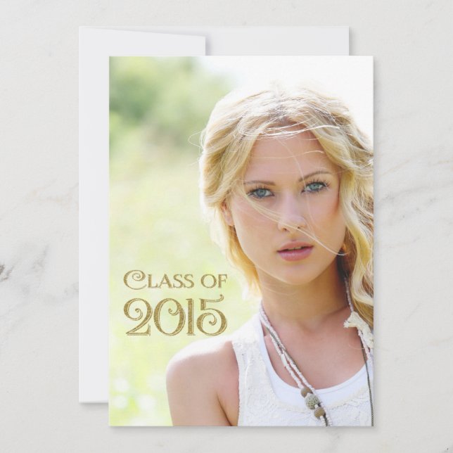 Invitation Purple et Gold Graduation (Devant)