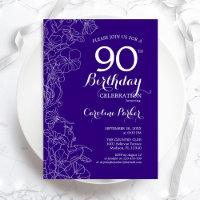 Purple Floral 90e fête d'anniversaire
