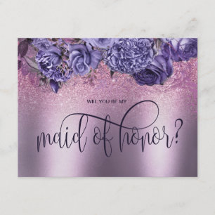 Invitation Purple Floral Gothic serez-vous ma servante d'honn