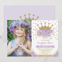 Purple Floral Royal Crown Princess Anniversaire