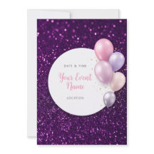 Purple Glitter Pastel Balloon Circle
