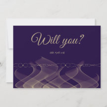 Purple Gold Be My Bridesmaid Double Side Card