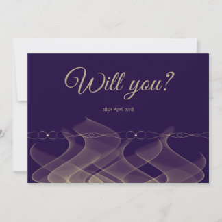 Invitation Purple Gold Be My Bridesmaid Double Side Card