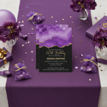 Purple Gold Glitter  Watercolor