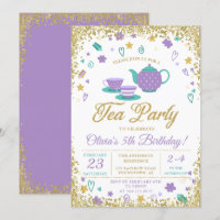 Purple Gold Parties scintillant Tea Party Filles A
