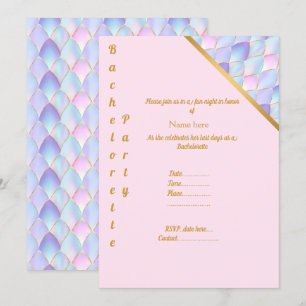 INVITATION PURPLE GOLD PINK MERMAID PARTY BACHELORETTE 2