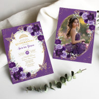 Purple Gold Quinceañera Flower Photo