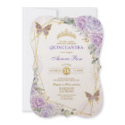 Purple Gold Quinceañera Papillon Rose Mis Quince