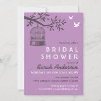 Purple Lavender Bird Cage Rustique Douche Invitati