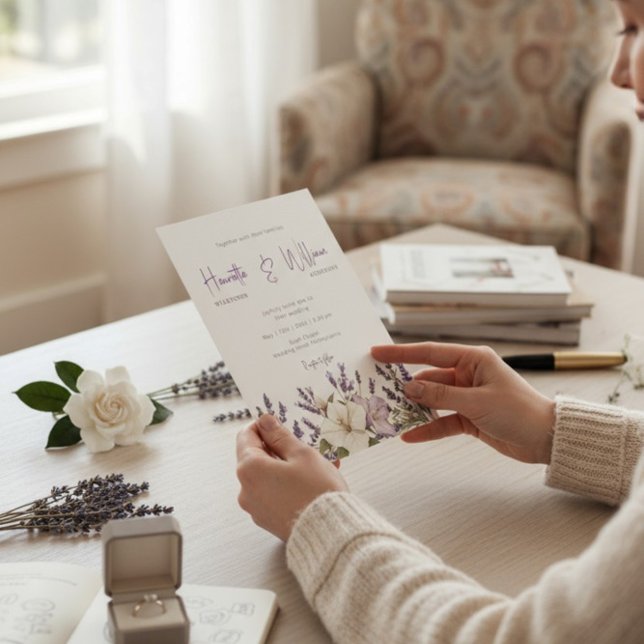Invitation Purple Lavender Botanical Garden Wedding (Créateur téléchargé)