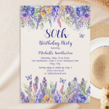 Purple Lavender Floral Garden Party 80th Birthday