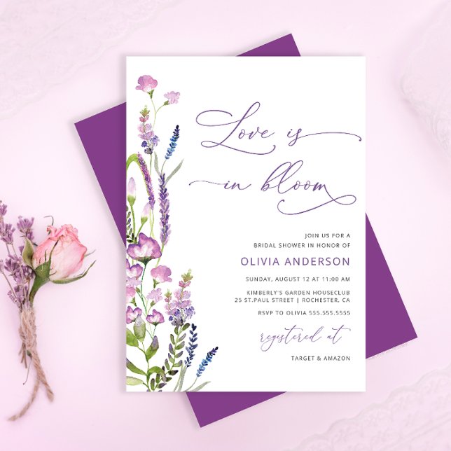 Invitation Purple Lavender Love est dans la Fête des mariées  (Créateur téléchargé)
