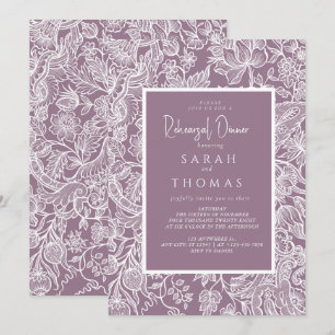 Invitation Purple Lilac Elegant Line Art Fleur sauvage