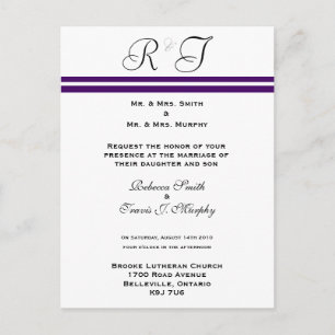 Invitation - Purple Line Postcard