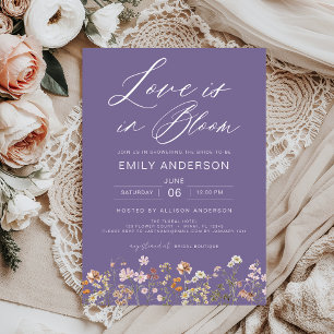 Invitation Purple Love est dans Bloom Fleur sauvage Fête des