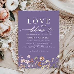 Invitation Purple Love est dans Bloom Fleur sauvage Fête des