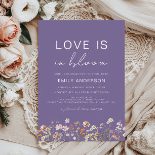 Invitation Purple Love est dans Bloom Fleur sauvage Fête des
