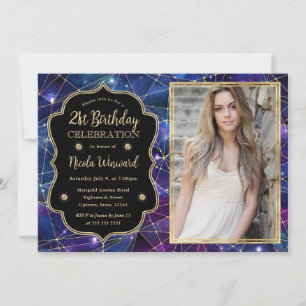 Invitation Purple Midnight Crystal Galaxy photo 21e anniversa