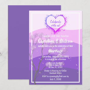 Invitation Purple Mountains Majesty Mariage simple Inviter