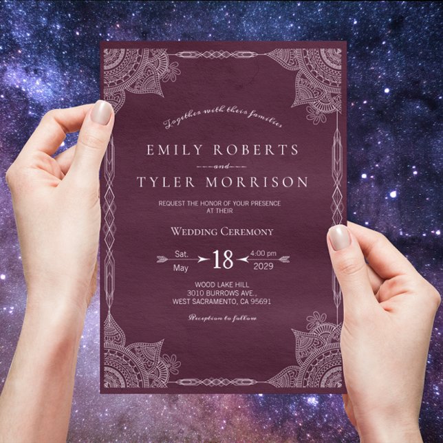 Invitation Purple Paisley Mandala Inde Mariage Invite (Créateur téléchargé)