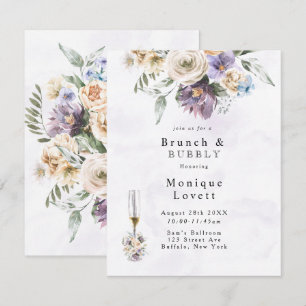 Invitation Purple Peony Fleurs sauvages Brunch et Bubbly