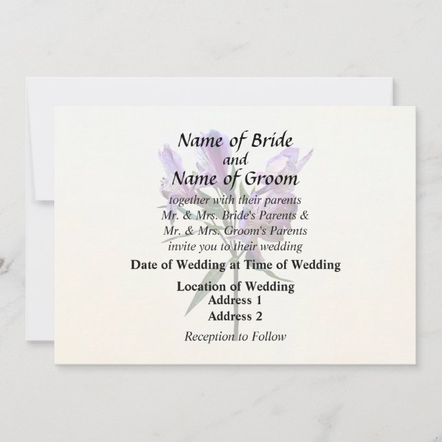 Invitation Purple Peruvian Lily (Devant)