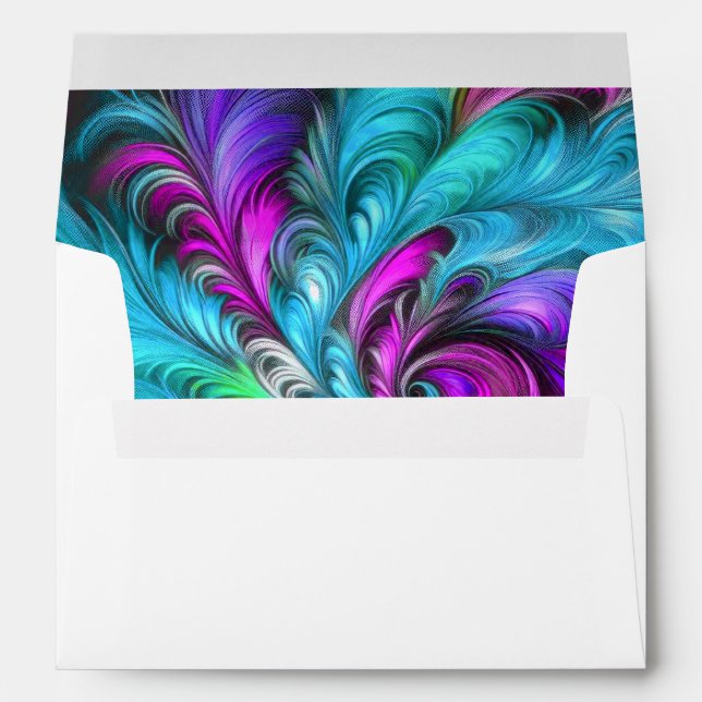 Invitation Purple Pink Blue Pastel Drawing Envelope (Back (Bottom))