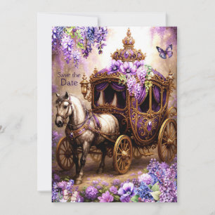 Invitation Purple Reverie Carriage Enregistrer la date - Thé 
