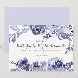 Invitation Purple Rose Chic Floral Serez-Vous Ma Femme D'Accu