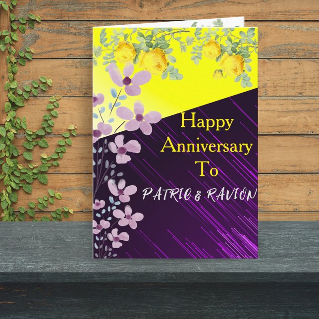 Invitation Purple & Rose Jaune Moderne Boho Chic Neon Floral (Créateur téléchargé)