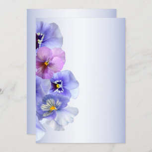 Invitation Purple rose Lilac Panser Floral Rustique
