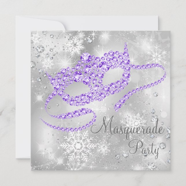 Invitation Purple Snowflake Masquerade (Devant)