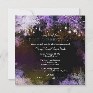 Invitation Purple Starry Forest Charity Collecte de fonds
