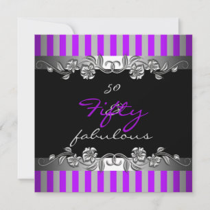 Invitation Purple Stripe 50 et fabuleuse fête du 50e annivers