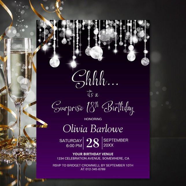 Invitation Purple Surprise 18ème anniversaire (Créateur téléchargé)