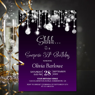 Invitation Purple Surprise 30e fête d'anniversaire
