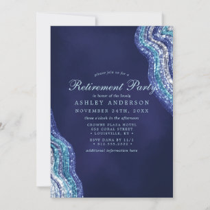 Invitation Purple Turquoise Agate Geode Gemstone Retraite Par