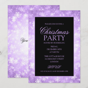 Invitation Purple Winter Wonderland Fête de Noël
