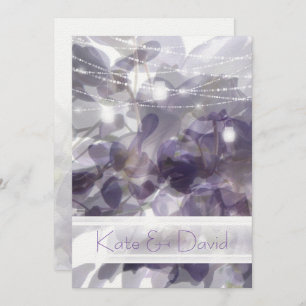 Invitation ©Purple Wisteria String Lights Mason Jars Mariage