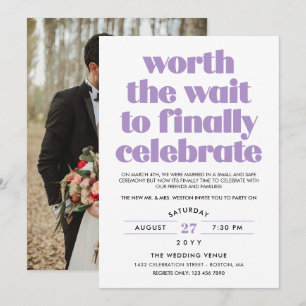 Invitation Purple Worth the Wait Sequel Mariage Celebration