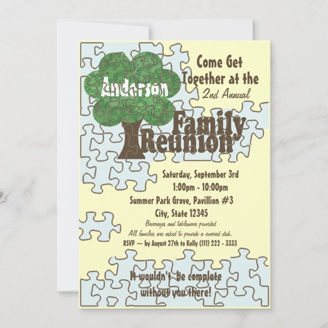 Invitation Puzzle Famille (Devant)