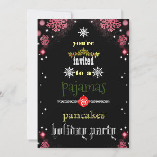 Invitation Pyjama de Noël et Crêpes Fête de Famille